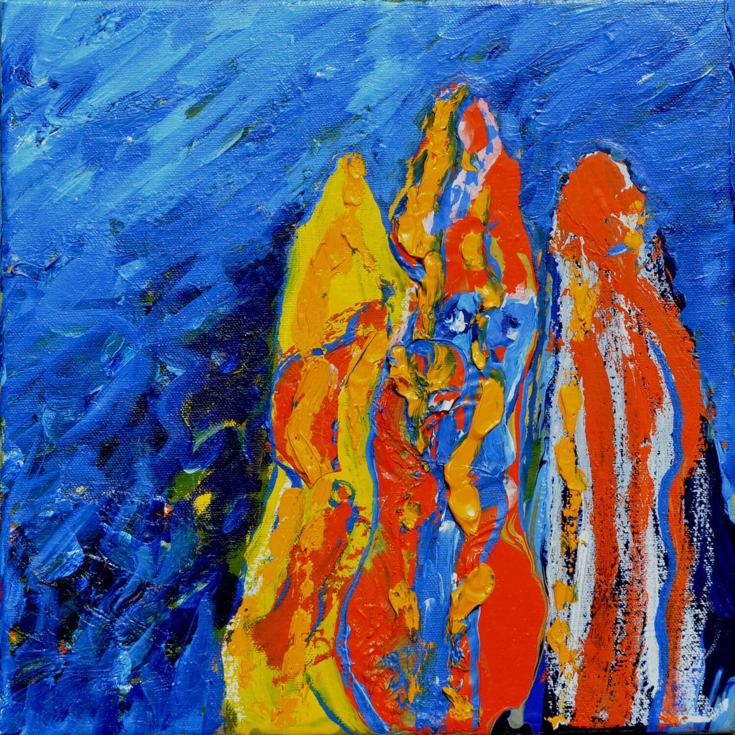 Three Sudanese women | Oil on canvas | 30x30cms
